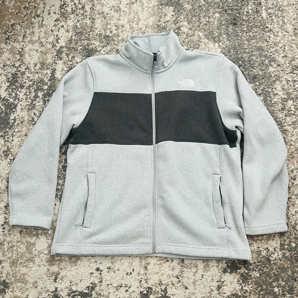 North Face Gray and Black Full-Zip Jacket